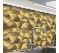 KitchenYeah© Credence Cuisine Sur Mesure 60x80 cm Plaque Adhesive Murale Panneau Decoratif Interieur Peel And Stick Mural Protection Mur Moderne - Cercle - Or
