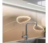 KitchenYeah© Credence Cuisine Sur Mesure 60x80 cm Plaque Adhesive Murale Panneau Decoratif Interieur Peel And Stick Mural Protection Mur Haze tail grass - Poils de céréales - Lumière du soleil