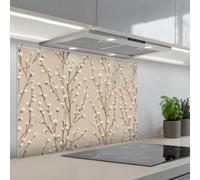 KitchenYeah© Credence Cuisine Sur Mesure 60x90 cm Plaque Adhesive Murale Panneau Decoratif Interieur Peel And Stick Mural Protection Mur Coton - Nature - Taupe