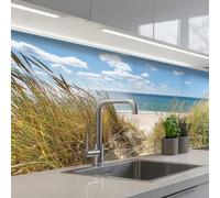KitchenYeah© Credence Cuisine Sur Mesure 80x150 cm Plaque Adhesive Murale Panneau Decoratif Interieur Peel And Stick Mural Protection Mur Dune - Herbe - Mer - Plage