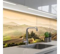 KitchenYeah© Credence Cuisine Sur Mesure 80x400 cm Plaque Adhesive Murale Panneau Decoratif Interieur Peel And Stick Mural Protection Mur Paysage - Toscane - Lumière Du Matin