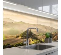 KitchenYeah© Credence Cuisine Sur Mesure 80x500 cm Plaque Adhesive Murale Panneau Decoratif Interieur Peel And Stick Mural Protection Mur Paysage - Toscane - Lumière Du Matin