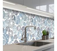 KitchenYeah© Credence Cuisine Sur Mesure 80x500 cm Plaque Adhesive Murale Panneau Decoratif Interieur Peel And Stick Mural Protection Mur Fleurs - Abstrait - Motif
