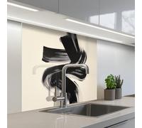 KitchenYeah© Credence Cuisine Sur Mesure 80x80 cm Plaque Adhesive Murale Panneau Decoratif Interieur Peel And Stick Mural Protection Mur Rayures - Noir - Abstrait