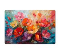 KitchenYeah© Dessous de Plat Set de 6 45x30 cm Set de Table Plastique Rigide Vinyl Antidérapant Original Coloré Plates Fleurs - Colorées - Peinture - Abstrait - Art