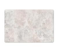 KitchenYeah© Dessous de Plat Set de 6 45x30 cm Set de Table Plastique Rigide Vinyl Antidérapant Original Coloré Plates Béton - Gris - Blanc