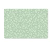 KitchenYeah© Dessous de Plat Set de 6 45x30 cm Set de Table Plastique Rigide Vinyl Antidérapant Original Coloré Plates Feuilles - Plantes - Vert - Enfant - Motif