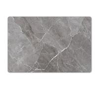 KitchenYeah© Dessous de Plat Set de 6 45x30 cm Set de Table Plastique Rigide Vinyl Antidérapant Original Coloré Plates Marbre - Gris
