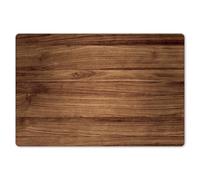 KitchenYeah© Dessous de Plat Set de 6 45x30 cm Set de Table Plastique Rigide Vinyl Antidérapant Original Coloré Plates Aspect Bois - Marron