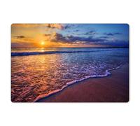 KitchenYeah© Dessous de Plat Set de 6 45x30 cm Set de Table Plastique Rigide Vinyl Antidérapant Original Coloré Plates Mer - Plage - Coucher De Soleil - Nuages - Horizon