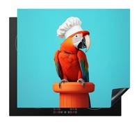 KitchenYeah© Protection Plaque Cuisson Deco Cuisine Cache Induction 59x52 cm Protège Pour Cuisiniere Protection Arabe - Toque de Chef - Piédestal - Amusant