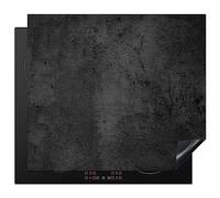 KitchenYeah© Protection Plaque Cuisson Deco Cuisine Cache Induction 60x52 cm Protege Pour Cuisiniere Protection Béton - Robuste - Vintage - Rustique - Gris - Noir