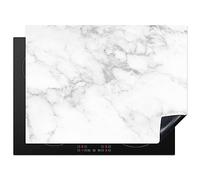 KitchenYeah© Protection Plaque Cuisson Deco Cuisine Cache Induction 71x52 cm Protège Pour Cuisiniere Protection Marbre - Gris - Blanc - Structure en marbre