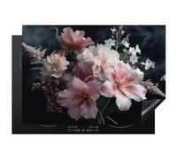 KitchenYeah© Protection Plaque Cuisson Deco Cuisine Cache Induction 75x52 cm Protege Pour Cuisiniere Protection Fleurs - Rose - Vapeur - Plantes - 75x52 cm