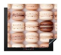 KitchenYeah© Protection Plaque Induction 58x51 cm Protege Deco Cuisine Cache Protège De Cuisson Accessoires Macarons - Beige - Marron