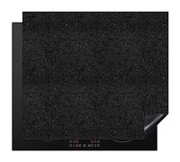 KitchenYeah© Protection Pour Plaque Induction 57x51 cm Deco Cuisine Protégé Cache De Cuisson Vitroceramique Granit - Noir - Gris