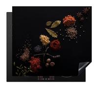 KitchenYeah© Protection Pour Plaque Induction 60x52 cm Deco Cuisine Protégé Cache De Cuisson Vitroceramique Kitchen Herbes - Noires - Epices - Cuisine - Cuisson