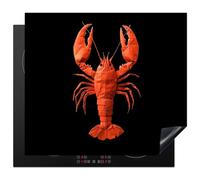 KitchenYeah© Protection Pour Plaque Induction 60x52 cm Plaque de Deco Cuisine Protégé Cache De Cuisson Vitroceramique Homard - Papier - Papier Origami - Rouge