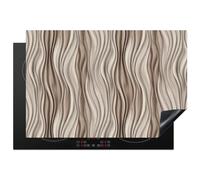 KitchenYeah© Protege Couvre Plaque De Cuisson Cuisiniere Accessoires | 76x52 cm Décoration Cuisine Tapis Protection Protecteur Induction Vitrocéramique Ondes - 3D - Crème