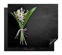 KitchenYeah© Protege Couvre Plaque De Cuisson Deco Cuisine Tapis Protection Protecteur Induction 60x52 cm Muguet - Fleurs - Nature morte - Flore