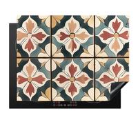 KitchenYeah© Protege Couvre Plaque De Cuisson Décoration Cuisine Tapis | 77x59 cm - Protection Protecteur Induction - Tuiles - Espagnols - Vintage