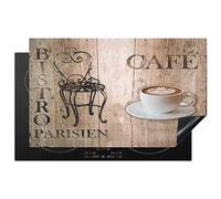 KitchenYeah© Protege Couvre Plaque De Cuisson Décoration Cuisine Tapis Protection Protecteur Induction 85x52 cm Bistro Parisien - Café - Café - Vendanges - 85x52 cm
