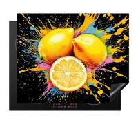 KitchenYeah© Protege Couvre Plaque De Cuisson Décoration Cuisine Tapis Protection Protecteur Induction 65x52 cm Citron - Graffiti - Peinture - Modern