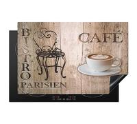 KitchenYeah© Protege Couvre Plaque De Cuisson Décoration Cuisine Tapis Protection Protecteur Induction 80x52 cm Bistro Parisien - Café - Café - Vendanges - 80x52 cm
