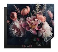 KitchenYeah© Protege Plaque Induction 59x52 cm Deco Cuisine Accessoires Pratique Protection De Vitroceramique Roses - Fleurs - Rose - Plantes - Nature morte - Nature
