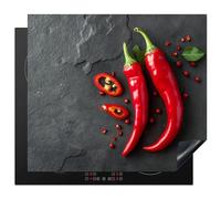 KitchenYeah© Protege Plaque Induction 59x52 cm Deco Cuisine Accessoires Pratique Protection De Vitroceramique Piment - Béton - Légumes - Piments