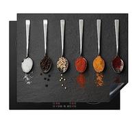 KitchenYeah© Protege Plaque Induction 65x52 cm Deco Cuisine Accessoires Pratique Protection De Vitroceramique Epices - Cuillères - Table - Rustique - Herbes