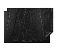 KitchenYeah© Protège Plaque Induction 75x52 cm Deco Cuisine Protection Pour Plan De Travail Cuisson Protégé Pierre - Anthracite - Gris foncé - Structure de la pierre