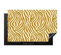 KitchenYeah© Protege Plaque Induction Decoration Cuisine Tapis | 81x52 cm - Protection Pour Plan Travail Cuisson Protégé Zèbre - Classique - Ocre - Jaune