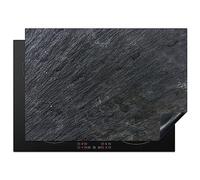 KitchenYeah© Protege Plaque Tapis Pour Induction 75x52 cm Deco Cuisine Protection Vitrocéramique Pour Cuisiniere Pierre naturelle - Industriel - Ardoise - Texture - Gris