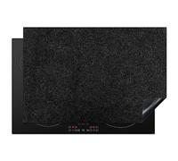 KitchenYeah© Protege Plaque Tapis Pour Induction 76x51 cm Deco Cuisine Protection Vitrocéramique Pour Cuisiniere Granit - Noir - Structure du granit - Foncé