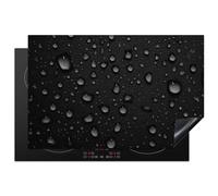 KitchenYeah© Protege Plaque Tapis Pour Induction 80x52 cm Deco Cuisine Protection Vitrocéramique Pour Cuisiniere Gouttes - Noir - Eau