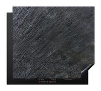 KitchenYeah© Protege Plaque Tapis Pour Induction Deco Cuisine Protection | 59x51 cm - Vitrocéramique Pour Cuisiniere Pierre naturelle - Industriel - Ardoise - Texture - Gris