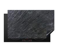 KitchenYeah© Protege Plaque Tapis Pour Induction Deco Cuisine Protection | 83x51 cm - Vitrocéramique Pour Cuisiniere Pierre naturelle - Industriel - Ardoise - Texture - Gris