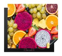 KitchenYeah© Protege Pour Plaque Induction Décoration Kitchen Gadget | 60x52 cm Decoration Cuisine Tapis de Protection Plan Travail Cuisson Protégé Fruits - Assortiment - Coloré - Santé