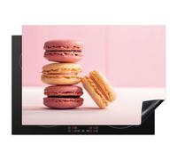 KitchenYeah© Protege Pour Plaque Induction Décoration Kitchen Gadget | 71x52 cm Decoration Cuisine Tapis de Protection Plan Travail Cuisson Protégé Macarons - Coloré - Paris - Rose