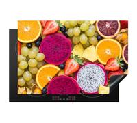 KitchenYeah© Protege Pour Plaque Induction Décoration Kitchen Gadget | 76x52 cm Decoration Cuisine Tapis de Protection Plan Travail Cuisson Protégé Fruits - Assortiment - Coloré - Santé