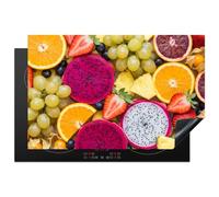 KitchenYeah© Protege Pour Plaque Induction Décoration Kitchen Gadget | 77x52 cm Decoration Cuisine Tapis de Protection Plan Travail Cuisson Protégé Fruits - Assortiment - Coloré - Santé