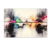 KitchenYeah© Set de Table 6 Pièces 45x30 cm Antidérapant Plastique Original Décoration Table Basse Rigide Tapis Résumé - Explosion De Couleurs - Paysage