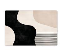 KitchenYeah© Set de Table 6 Pièces 45x30 cm Antidérapant Plastique Original Décoration Table Basse Rigide Tapis Résumé - Japandi - Beige - Moderne