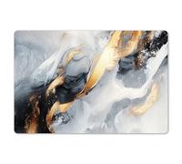 KitchenYeah© Set de Table 6 Pièces 45x30 cm Antidérapant Plastique Original Décoration Table Basse Rigide Tapis Abstrait - Or - Peinture - Esthétique - Art