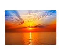 KitchenYeah© Set de Table 6 Pièces 45x30 cm Antidérapant Plastique Original Décoration Table Basse Rigide Tapis Coucher De Soleil - Mer - Ciel - Orange - Horizon - Eau