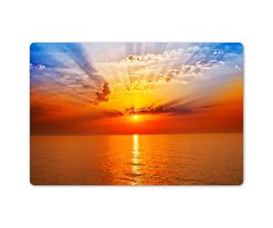 KitchenYeah© Set de Table 6 Pièces 45x30 cm Antidérapant Plastique Original Décoration Table Basse Rigide Tapis Coucher De Soleil - Mer - Ciel - Orange - Horizon - Eau