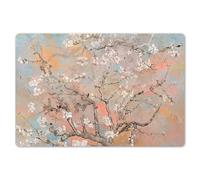 KitchenYeah© Set de Table 6 Pièces Antidérapant Plastique Original | 45x30 cm - Décoration Basse Rigide Tapis Amandier En Fleur - Pastel - Art - Van Gogh