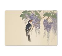 KitchenYeah© Set de Table 6 Pièces Antidérapant Plastique Original | 45x30 cm - Décoration Basse Rigide Tapis Pic - Fleurs - Violet