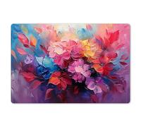 KitchenYeah© Set de Table 6 Pièces Antidérapant Plastique Original - Coloré | 45x30 cm - Décoration Basse Rigide Tapis Fleurs - Peinture - Abstrait